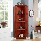 Meuble de rangement d'angle de cuisine à 4 niveaux de 72 po style ferme avec 8 portes, meuble de rangement haut et étagères réglables