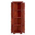 Meuble de rangement d'angle de cuisine à 4 niveaux de 72 po style ferme avec 8 portes, meuble de rangement haut et étagères réglables