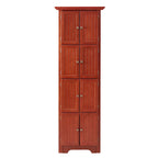 Meuble de rangement d'angle de cuisine à 4 niveaux de 72 po style ferme avec 8 portes, meuble de rangement haut et étagères réglables