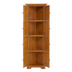 Meuble de rangement d'angle de cuisine à 4 niveaux de 72 po style ferme avec 8 portes, meuble de rangement haut et étagères réglables