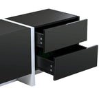 Meuble TV noir brillant 74,8 avec tiroirs pour téléviseurs de 80 po