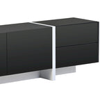 Meuble TV noir brillant 74,8 avec tiroirs pour téléviseurs de 80 po