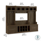 Ensemble complet de rangement d'entrée avec porte-manteau et banc à chaussures avec tiroirs
