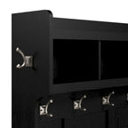 Ensemble complet de rangement d'entrée avec porte-manteau et banc à chaussures avec tiroirs