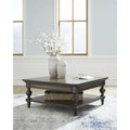 Table basse carrée marron foncé - 42 L x 42 P x 18.63 H