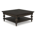 Table basse carrée marron foncé - 42 L x 42 P x 18.63 H
