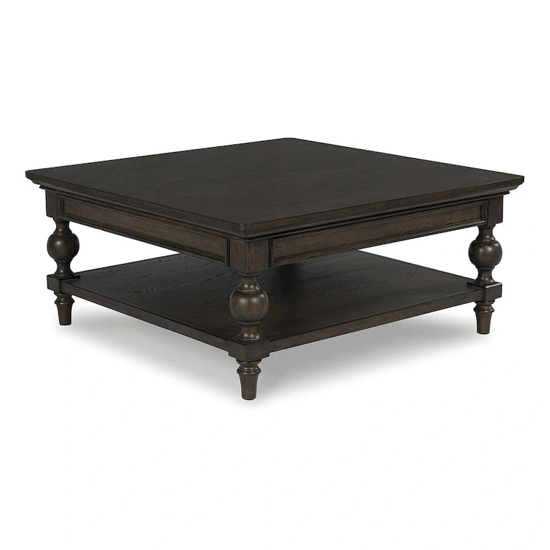 Table basse carrée marron foncé - 42 L x 42 P x 18.63 H