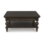 Table basse carrée marron foncé - 42 L x 42 P x 18.63 H