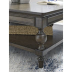 Table basse carrée marron foncé - 42 L x 42 P x 18.63 H