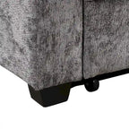 Canapé convertible 2 places en chenille avec dossier réglable, ports USB et porte-gobelets