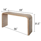 Table d'entrée 59, table console incurvée de style cascade avec perles en bois