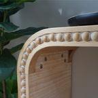 Table d'entrée 59, table console incurvée de style cascade avec perles en bois