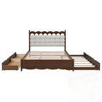 Lit Plateforme de Rangement en Bois avec 2 Grands Tiroirs et Lit Gigogne Jumeau XL