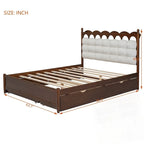 Lit Plateforme de Rangement en Bois avec 2 Grands Tiroirs et Lit Gigogne Jumeau XL