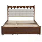 Lit Plateforme de Rangement en Bois avec 2 Grands Tiroirs et Lit Gigogne Jumeau XL
