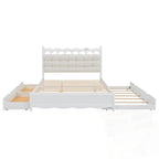Lit Plateforme de Rangement en Bois avec 2 Grands Tiroirs et Lit Gigogne Jumeau XL