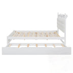Lit Plateforme de Rangement en Bois avec 2 Grands Tiroirs et Lit Gigogne Jumeau XL