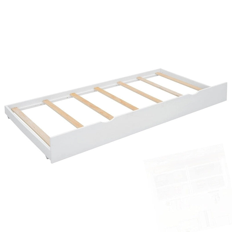 Lit Plateforme de Rangement en Bois avec 2 Grands Tiroirs et Lit Gigogne Jumeau XL