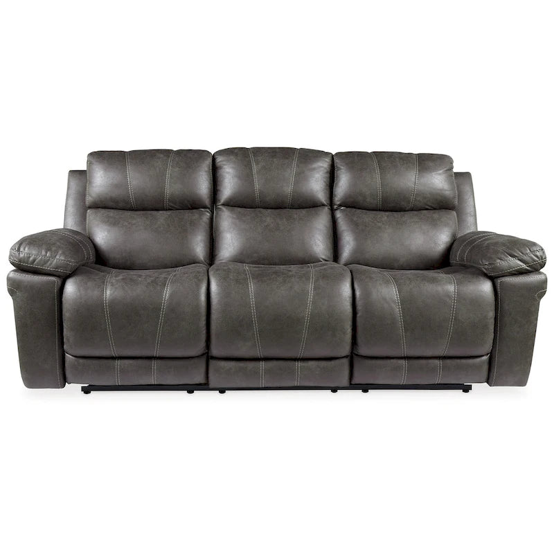 Canapé inclinable électrique avec appuie-tête réglable, similicuir gris 226 cm