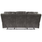 Canapé inclinable électrique avec appuie-tête réglable, similicuir gris 226 cm