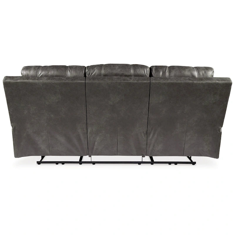 Canapé inclinable électrique avec appuie-tête réglable, similicuir gris 226 cm
