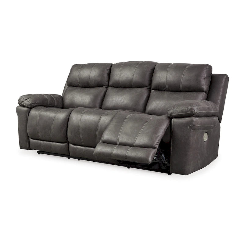 Canapé inclinable électrique avec appuie-tête réglable, similicuir gris 226 cm