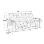 Canapé inclinable électrique avec appuie-tête réglable, similicuir gris 226 cm