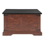 Table basse de ferme carrée en bois avec grand compartiment de rangement caché, plateau relevable à charnières, pour salon