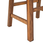 Ensemble îlot de cuisine rustique 3 pièces en bois massif Table de boucher stationnaire de 45 pouces avec deux tabourets et deux étagères ouvertes.