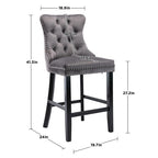 Tabourets de bar rembourrés en velours contemporains, lot de 6