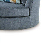 Fauteuil d'appoint oversize, 56 pouces, pivotant à 360°, 3 coussins décoratifs, bleu