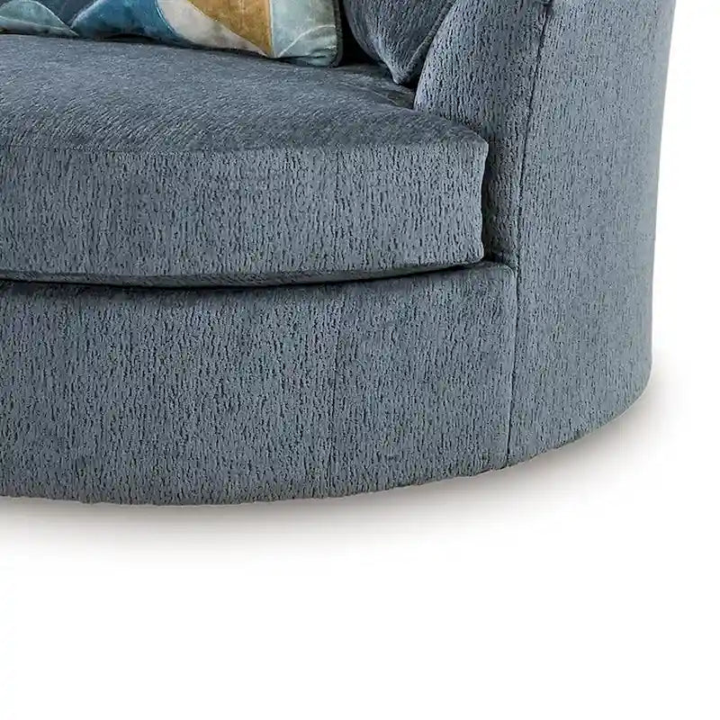 Fauteuil d'appoint oversize, 56 pouces, pivotant à 360°, 3 coussins décoratifs, bleu