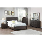 Lit grand format 1 place contemporain rustique en bois expresso, tête de lit motif X, mobilier de chambre au look unique