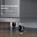 Îlot de cuisine sur roulettes, chariot de cuisine roulant avec comptoir en acier inoxydable, tiroir, porte-serviettes et porte-épices