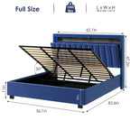 Lit de rangement de luxe avec vérin à gaz et lumières LED