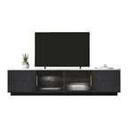 Meuble TV de 160 cm avec 4 tiroirs et grand meuble de rangement pour TV jusqu'à 70 pouces