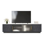 Meuble TV de 160 cm avec 4 tiroirs et grand meuble de rangement pour TV jusqu'à 70 pouces