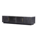 Meuble TV de 160 cm avec 4 tiroirs et grand meuble de rangement pour TV jusqu'à 70 pouces