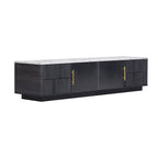 Meuble TV de 160 cm avec 4 tiroirs et grand meuble de rangement pour TV jusqu'à 70 pouces