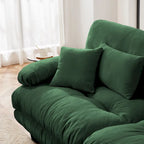 Canapé 2 places Cloud pour salon avec 2 coussins lombaires et 2 coussins décoratifs, vert