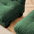 Canapé 2 places Cloud pour salon avec 2 coussins lombaires et 2 coussins décoratifs, vert