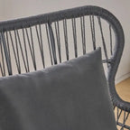 Fauteuils club d'intérieur en acier et corde avec coussins