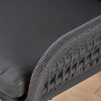 Fauteuils club d'intérieur en acier et corde avec coussins