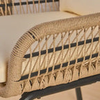 Fauteuils club d'intérieur en acier et corde avec coussins