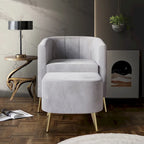 Fauteuil d'appoint moderne en velours doux avec pouf