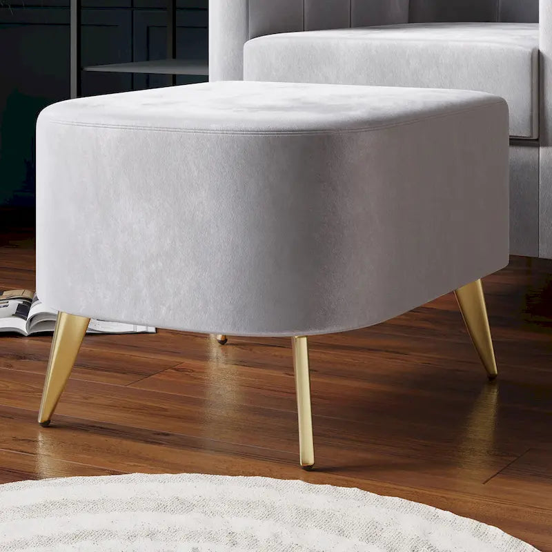 Fauteuil d'appoint moderne en velours doux avec pouf