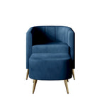 Fauteuil d'appoint moderne en velours doux avec pouf