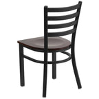Lot de 2 chaises de restaurant en métal à dossier échelle – 41,9 l x 43,2 P x 81,9 H cm – 41,9 l x 43,2 P x 81,9 H cm