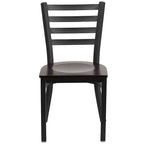 Lot de 2 chaises de restaurant en métal à dossier échelle – 41,9 l x 43,2 P x 81,9 H cm – 41,9 l x 43,2 P x 81,9 H cm