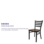 Lot de 2 chaises de restaurant en métal à dossier échelle – 41,9 l x 43,2 P x 81,9 H cm – 41,9 l x 43,2 P x 81,9 H cm